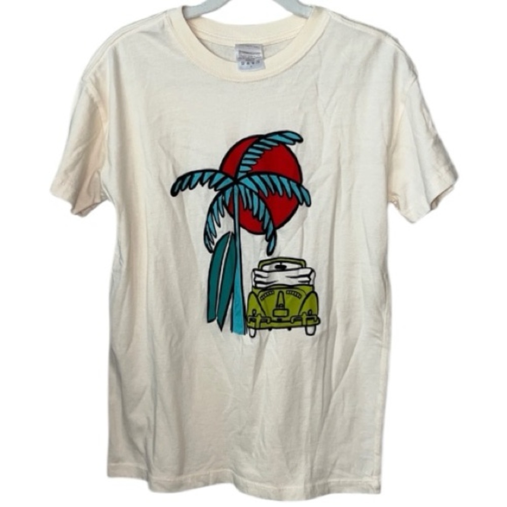 Hanna Andersson Organic Cotton Retro Car Palm Tree Graphic Top Size 10